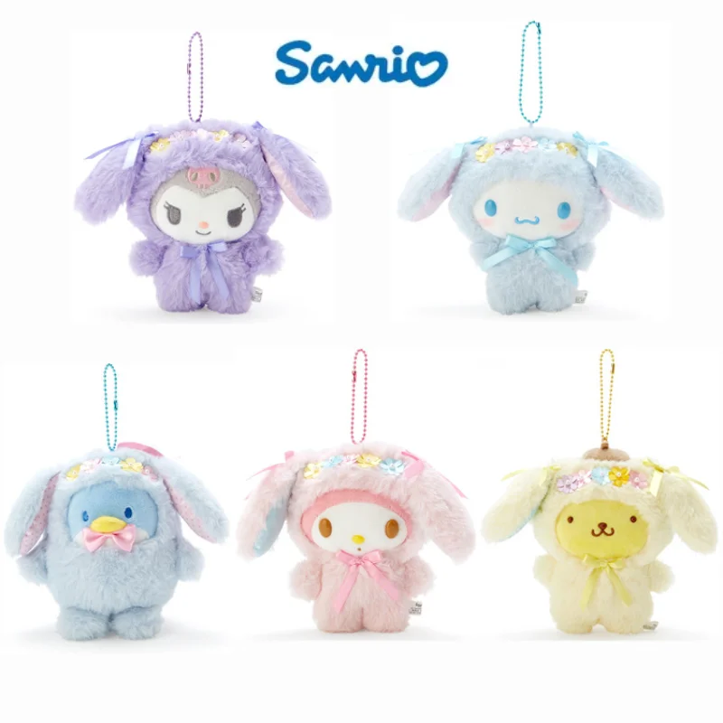 

Новый Пасхальный венок Kuromi MyMelody Cinnamoroll PomPomPurin, плюшевая кукла, очаровательный брелок для девочек, сумка, очаровательный подарок для детей