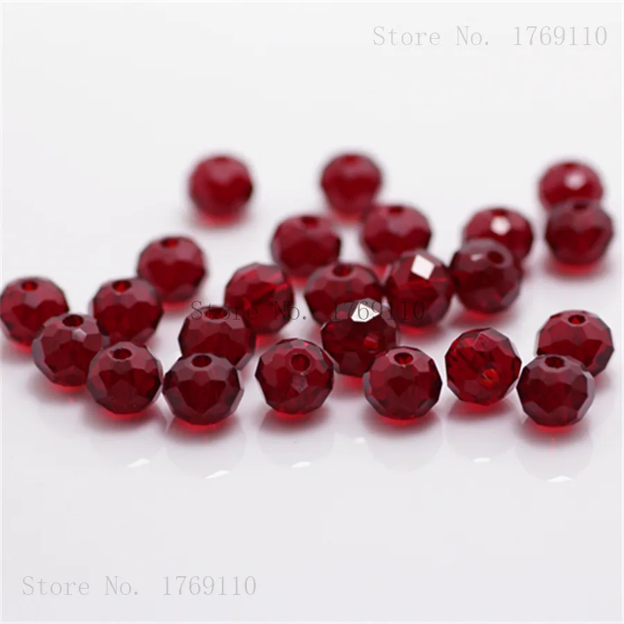 Isywaka Light Blue Faceted Crystal Glass Beads, 50pcs 4x6mm Rondelle Spacer Beads