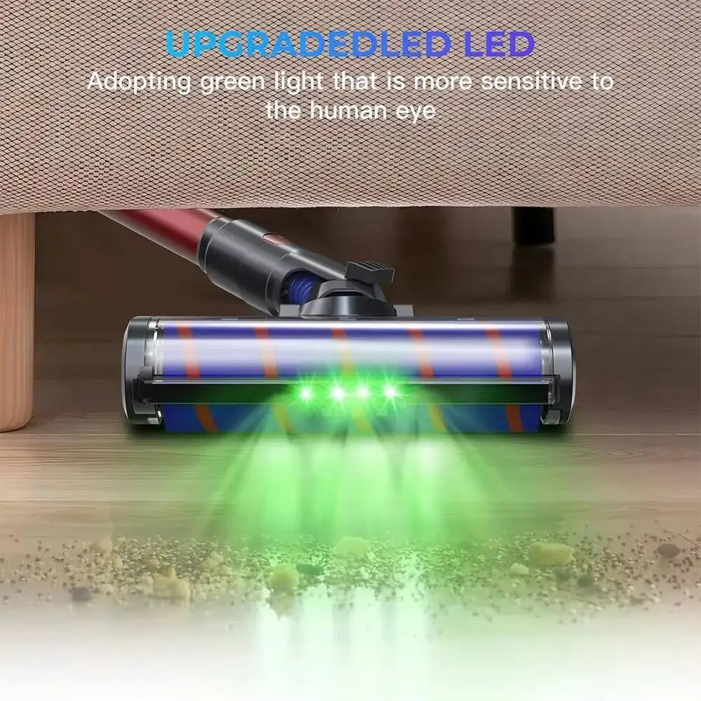 Soft Roller Brush Head For Dyson V7 V8 V10 V11 V15 Vacuum Cleaner Brushes with Direct Drive and 4 LED Lights for Hard Floors