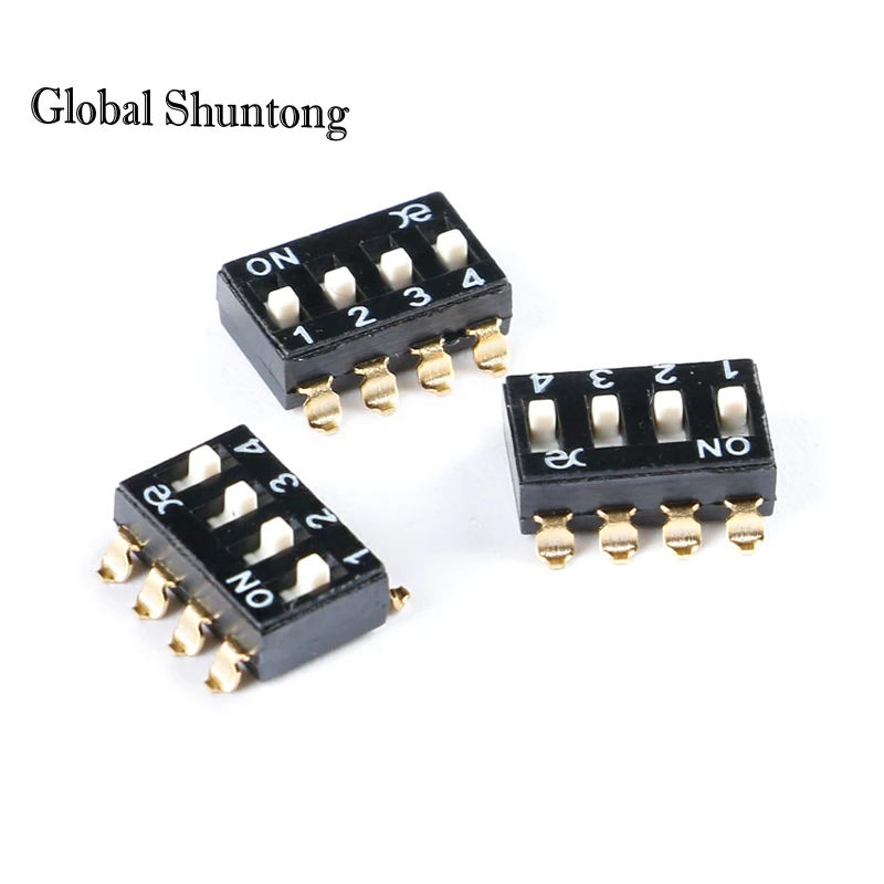

10Pcs DSIC04LSGET Pitch 2.54mm Switch, 4 Digits,SMD Diy Electronic Kit