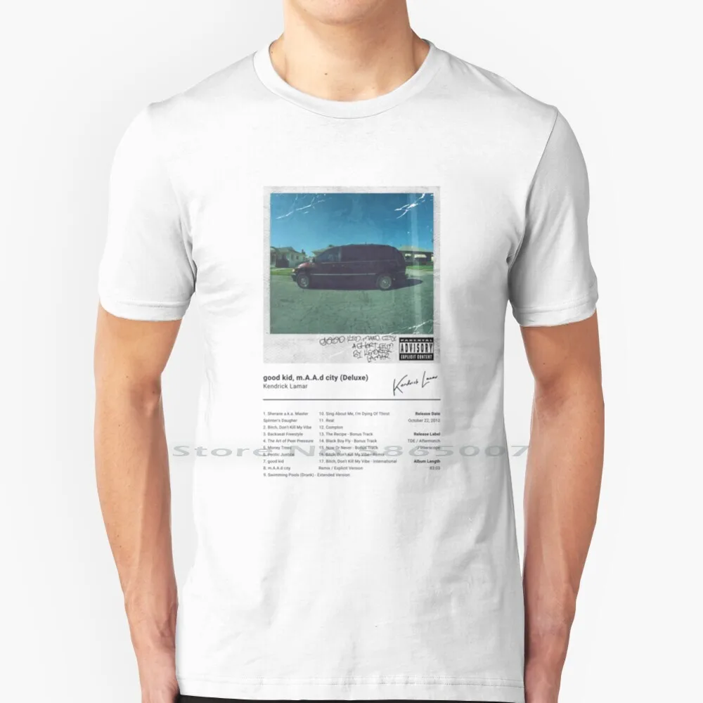Kendrick Lamar-Good Kid, M.A.D City ( Deluxe )-Album Art T Shirt Cotton 6Xl Kendrick Lamar Dr Dre Album Hip Hop Music Rap