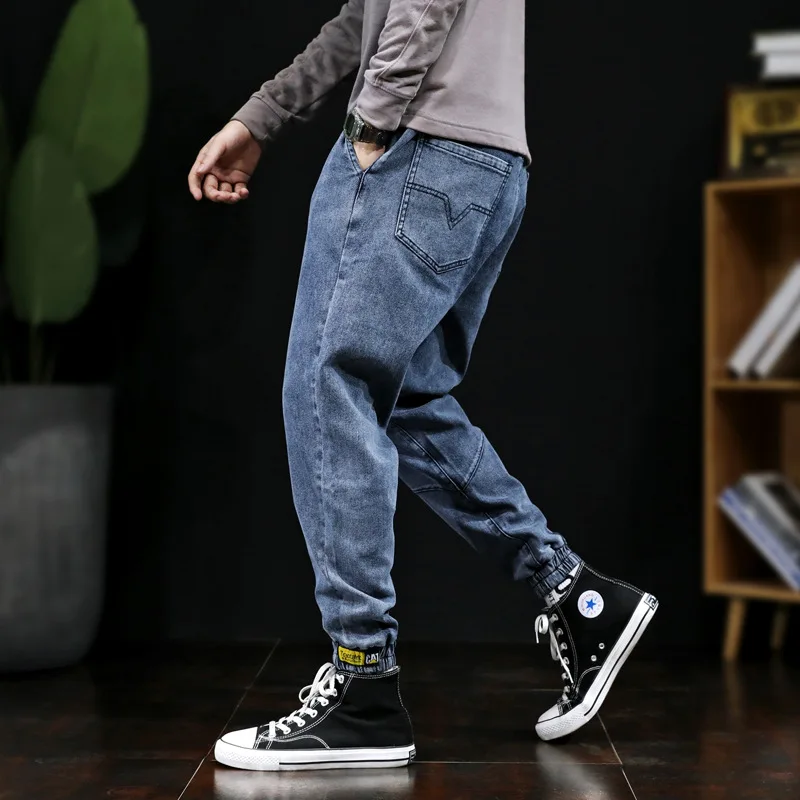 

High Quality Autumn New Men Jeans Large Size Leggings Harlan Pants Loose Elastic Denim Pants