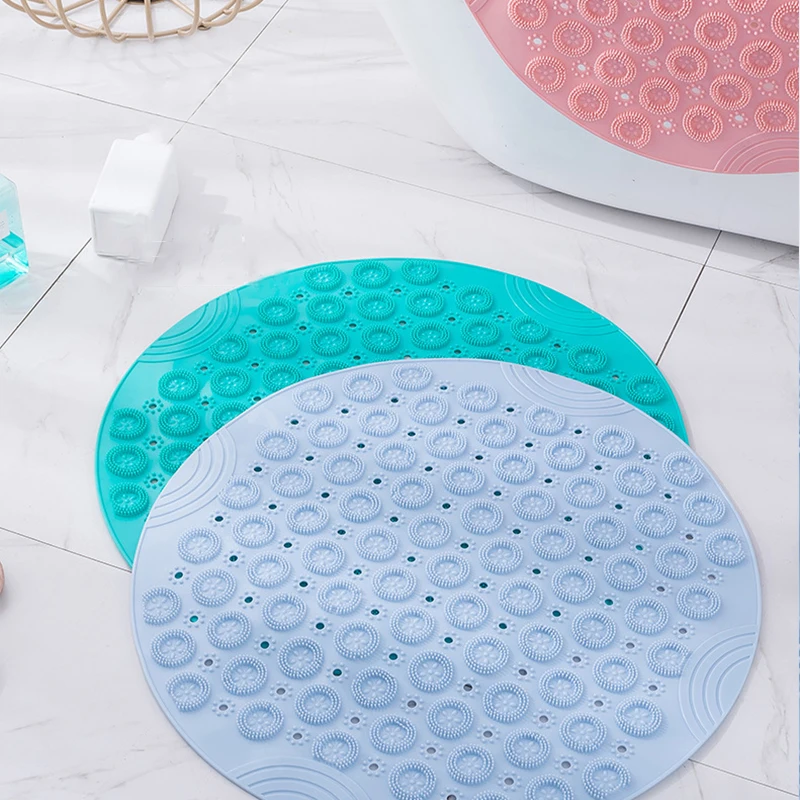 Round Pvc E Bathroom Mat Hydrophobic Suction Cup Mat Bathroom Mage Mat 53 X 53 Cm