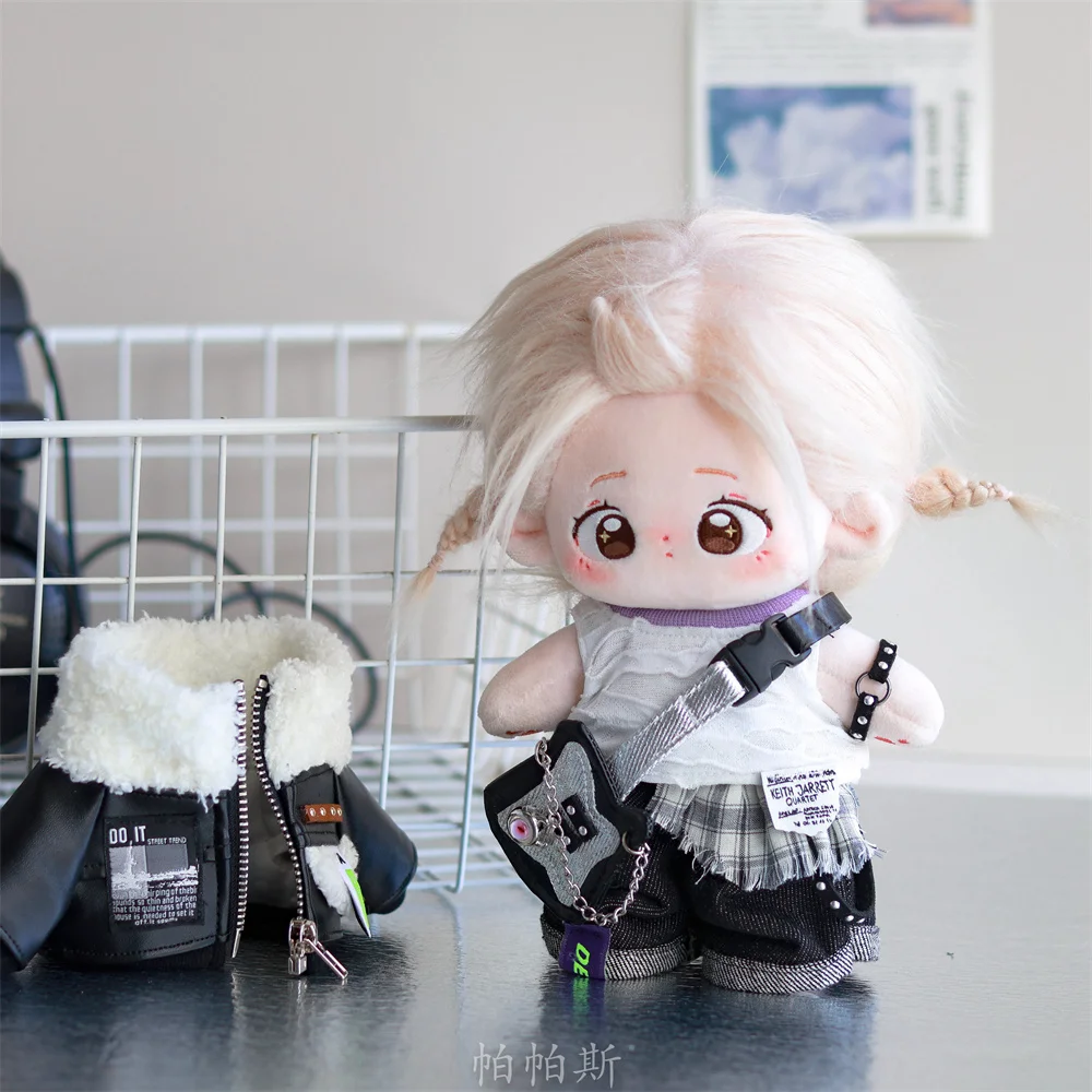 Original Music Guitar Rock Handsome Cool Guy Suit For 20cm Doll Toy Costume Clothes Cosplay Kids Gift Cute 3