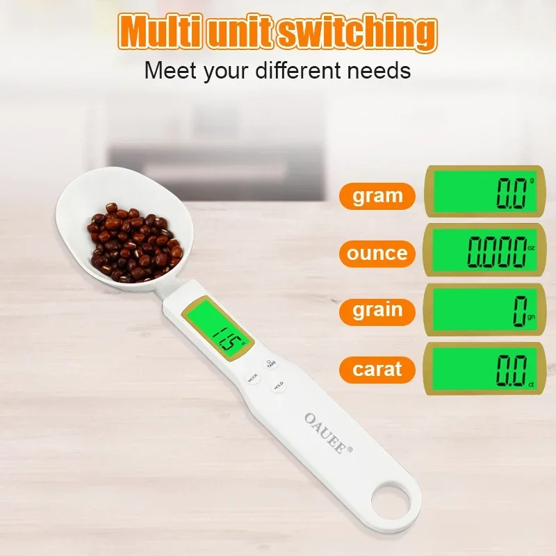 Balance de cuisine numérique électronique LCD, mini cuillère, balance alimentaire, cuisson, farine, café, poudre, mesure du poids, 0.1-500g