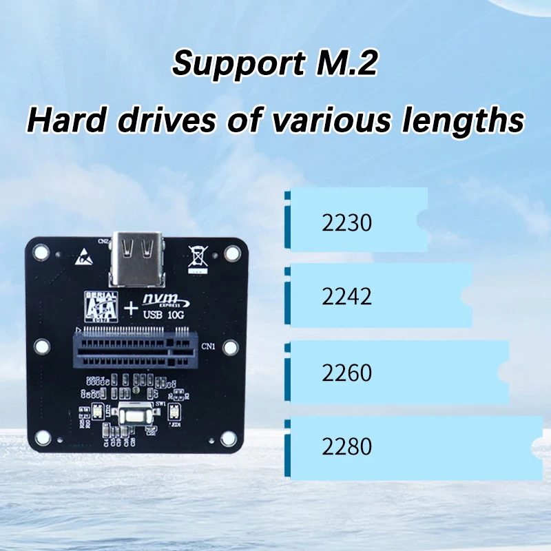 UTHAI U080 RTL9210B 듀얼 프로토콜 M.2 NVMe/NGFF 하드 디스크 박스 어댑터 타입-C USB3.1 10Gbps 어댑터 카드