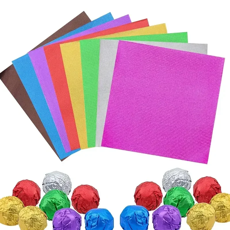 100pcs 10cm Gold Aluminium Foil Wrapper Paper