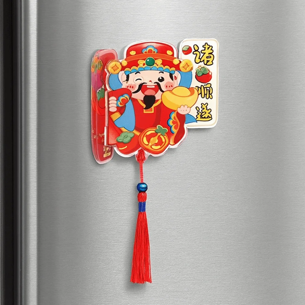 Horse Year Fridge Magnet Pendants Cartoon Traditional Refrigerator Magnetic Sticker Blessing Spring Festival Decoration