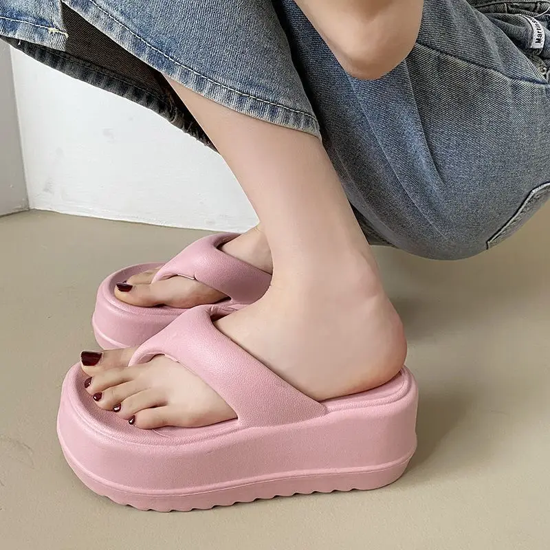 Comwarm New Thick Flip-flops Women Fashion Platform Sandals Outdoor Women Beach Slipper Home Comfort Women's Summer Sandals 2024 3