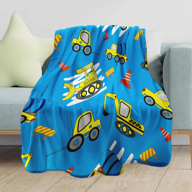 

Excavator Flannel Throw Blanket for Boys Tractor Toy Gift for Kid Car Lover Super Soft Lightweight Teen Bedding Sofa Decor Chair