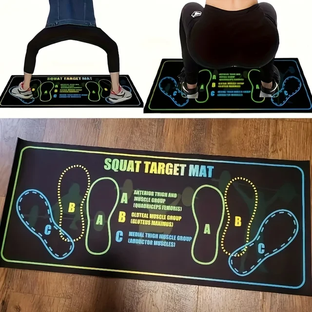 1 Pcs Easy-to-clean Diatomaceous Earth Squat Training Mat Fitness Mat With Anatomical Foot Positions For Leg Muscle Exercises 3