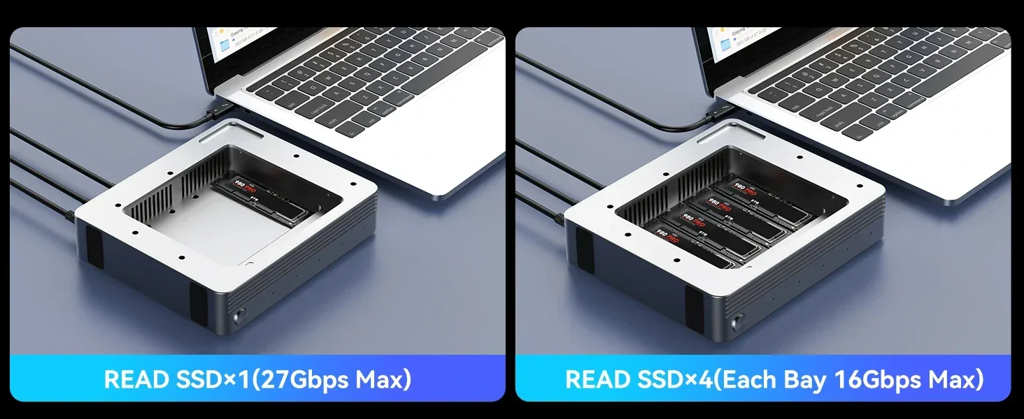 Acasis Thunderbolt 4/3 M.2 4 Bay SSDケース ACASIS 40Gbps Thunderbolt M.2 SSD Enclosure ,Compatible with