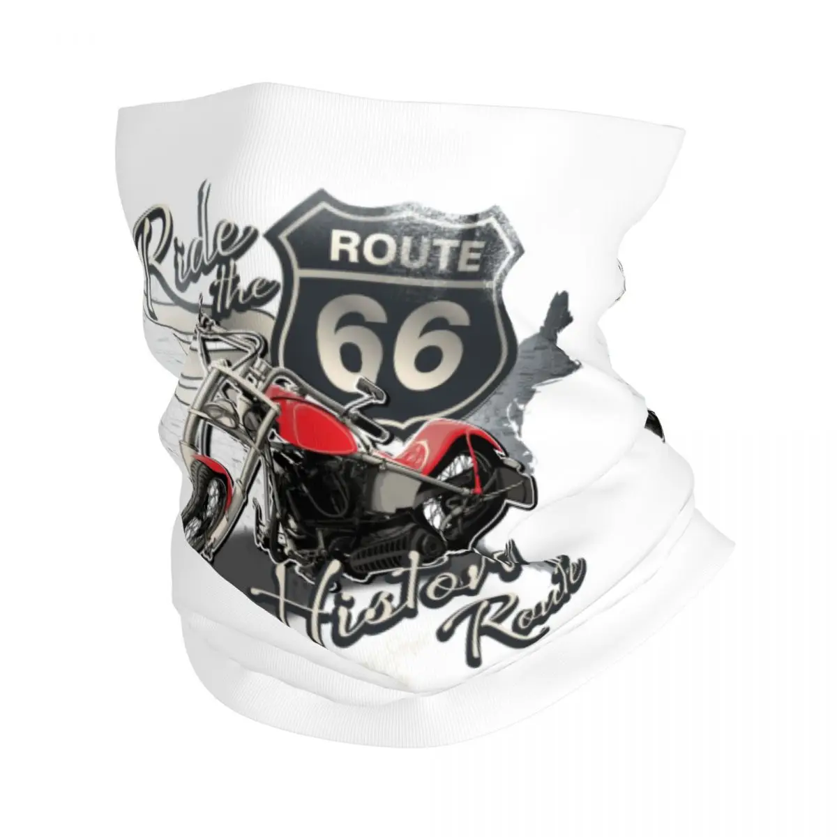 

Route 66 Travel Motorcycle Ride Bandana Neck Warmer Men Women Winter Ski Hiking Scarf Gaiter American Road Face Cover