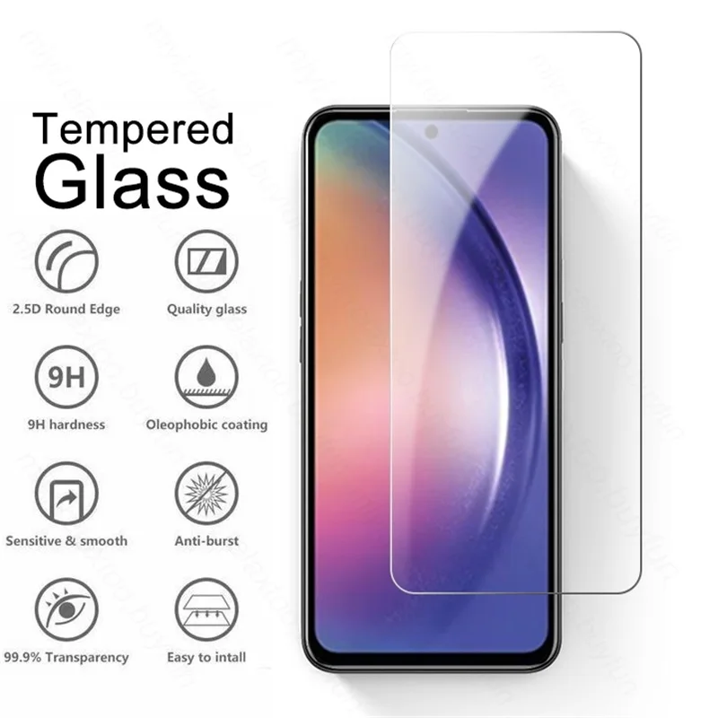 Screen Protector Phone Case Phone Protector Cover Tempered Glass 3PCS for Samsung Galaxy A54 5G