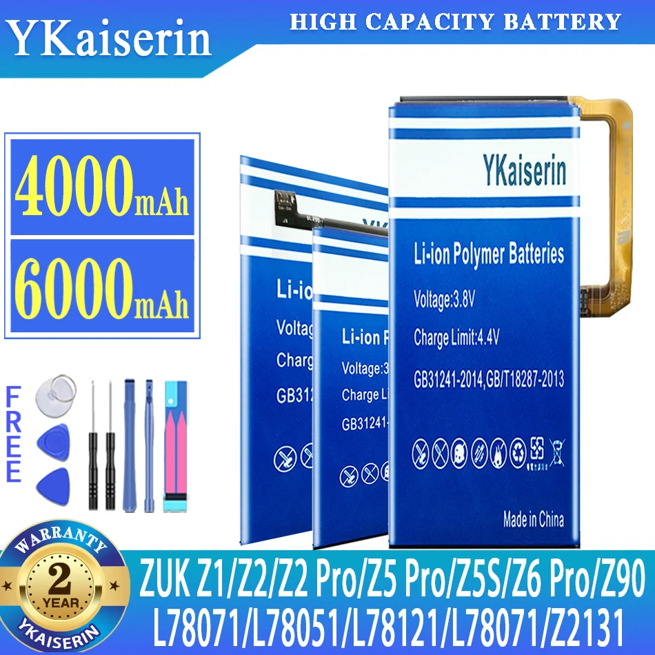 

YKaiserin Battery For Lenovo ZUK Z2 Z2Pro Z1/Z6 Pro Z6Pro Z90 Vibe Shot/Max Z5s L78071 Z5 Pro Z5Pro Z2131 L78051 L78121 L78071