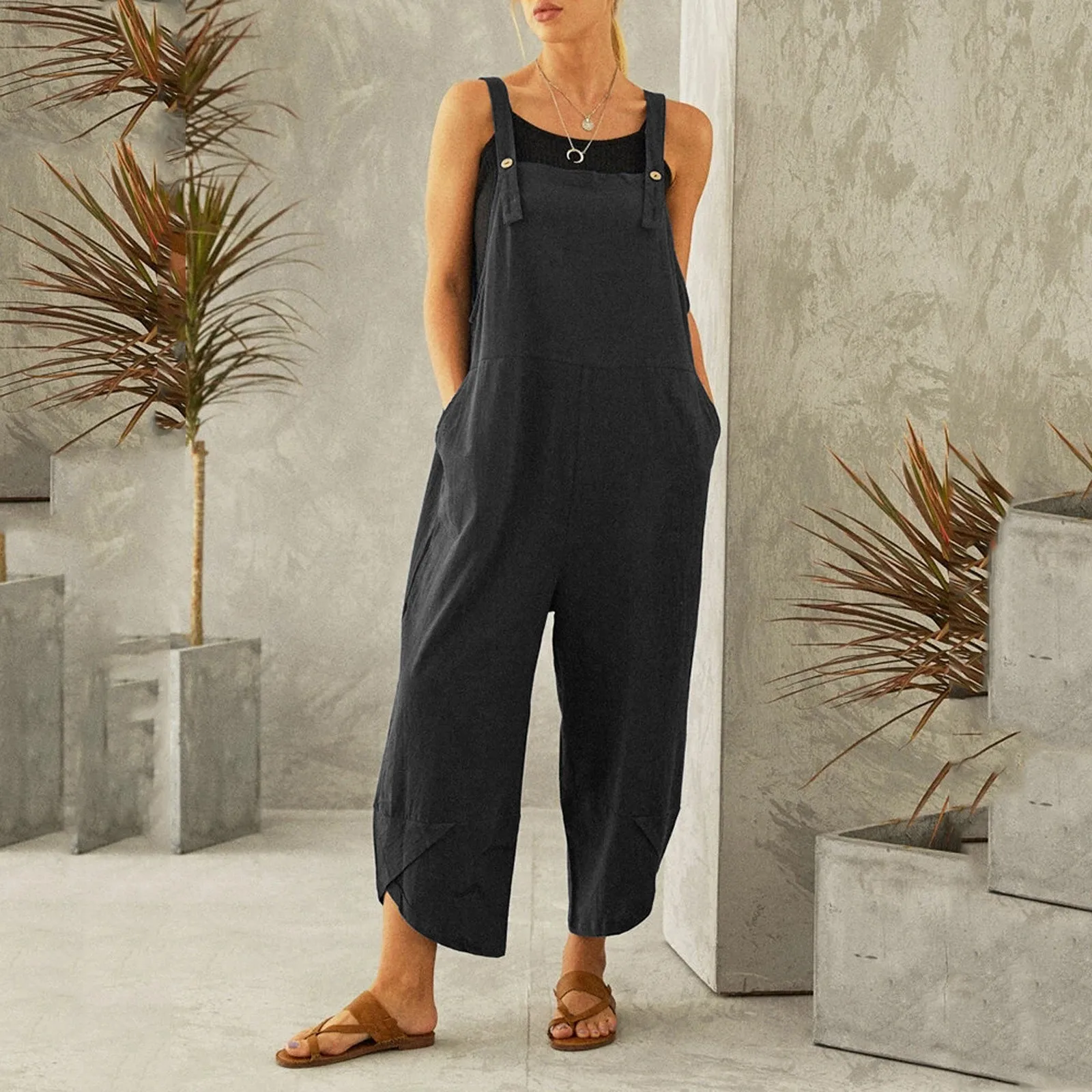 Linen Dungarees Women, Harem Linen Jumpsuit, Plus Size Overalls