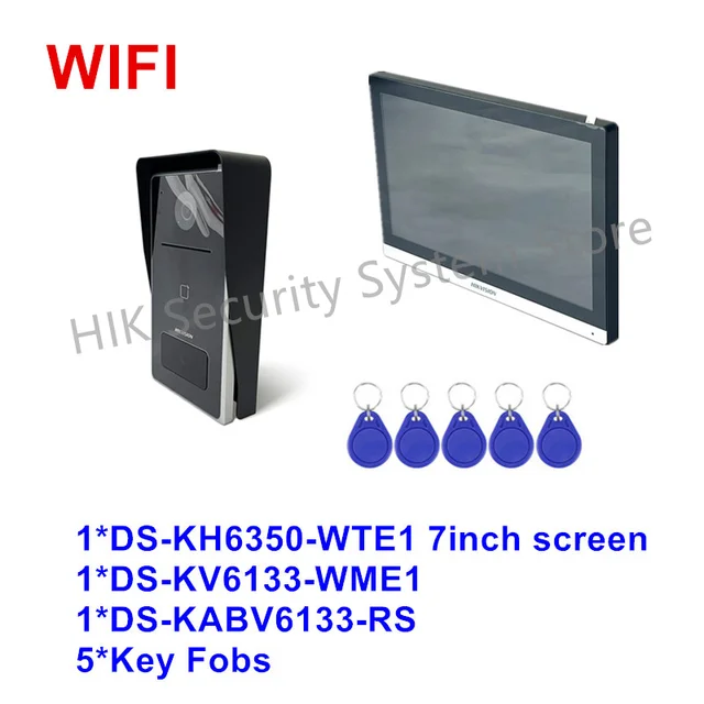 Hikvision WIFI IP Video Intercom System DS-KH8520-WTE1 DS-KH9310-WTE1 Indoor Monitor Screen Wireless Doorbell DS-KV6133-WME1 2