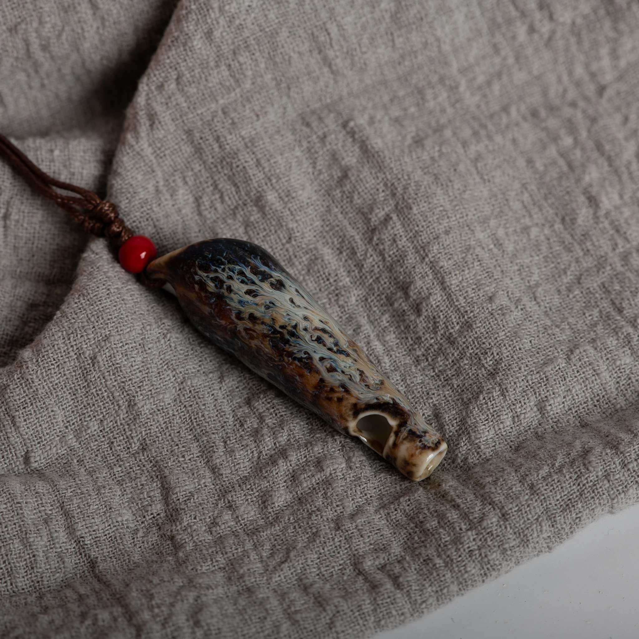 Handgefertigte Keramik-Muschelpfeifen-Halskette, verstellbar, kreativer Muschel-Anhänger, handwerklicher Schmuck, einzigartiges Geschenk für Frauen und Kinder – Detail 8