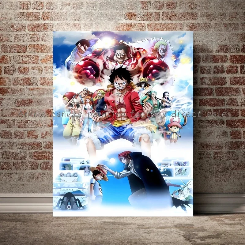 ワンピースアニメキャラクターポスター,ルフィ,サンジ,津波,HDプリント