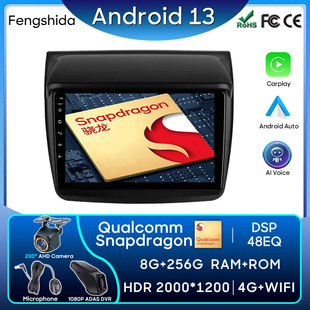 

Для Mitsubishi Pajero Sport 2 L200 Triton 2008 - 2016 автомобильное радио Carplay GPS Навигация стерео Android Авто No 2din Cam