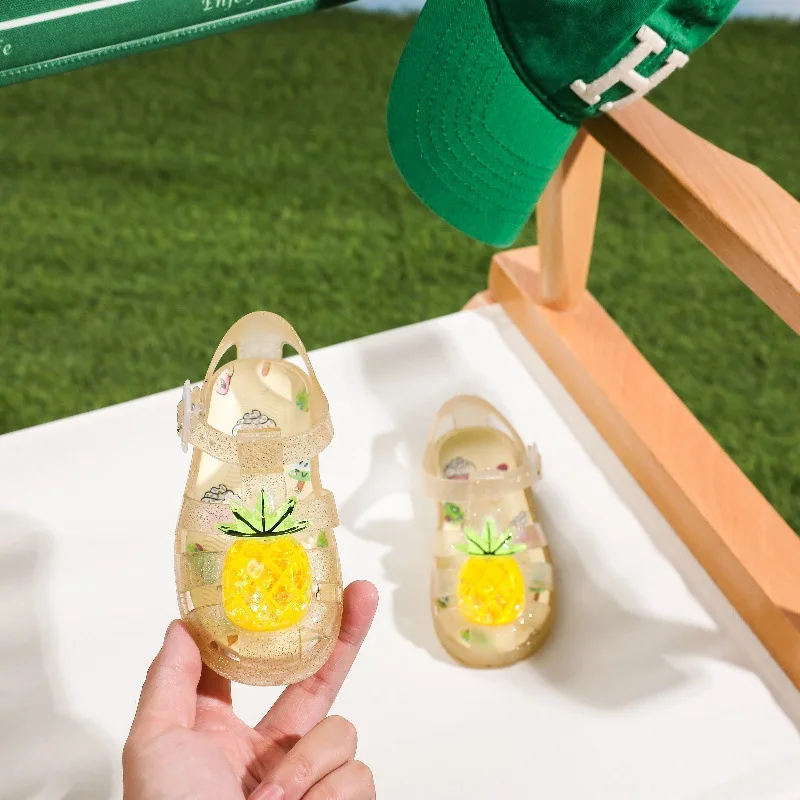 Fashion Girls' Sandals Summer Boys' Shoes Anti Slip Kids Sandals Soft Soled Girls' Shoes Minimalist Baby Crystal Shoe