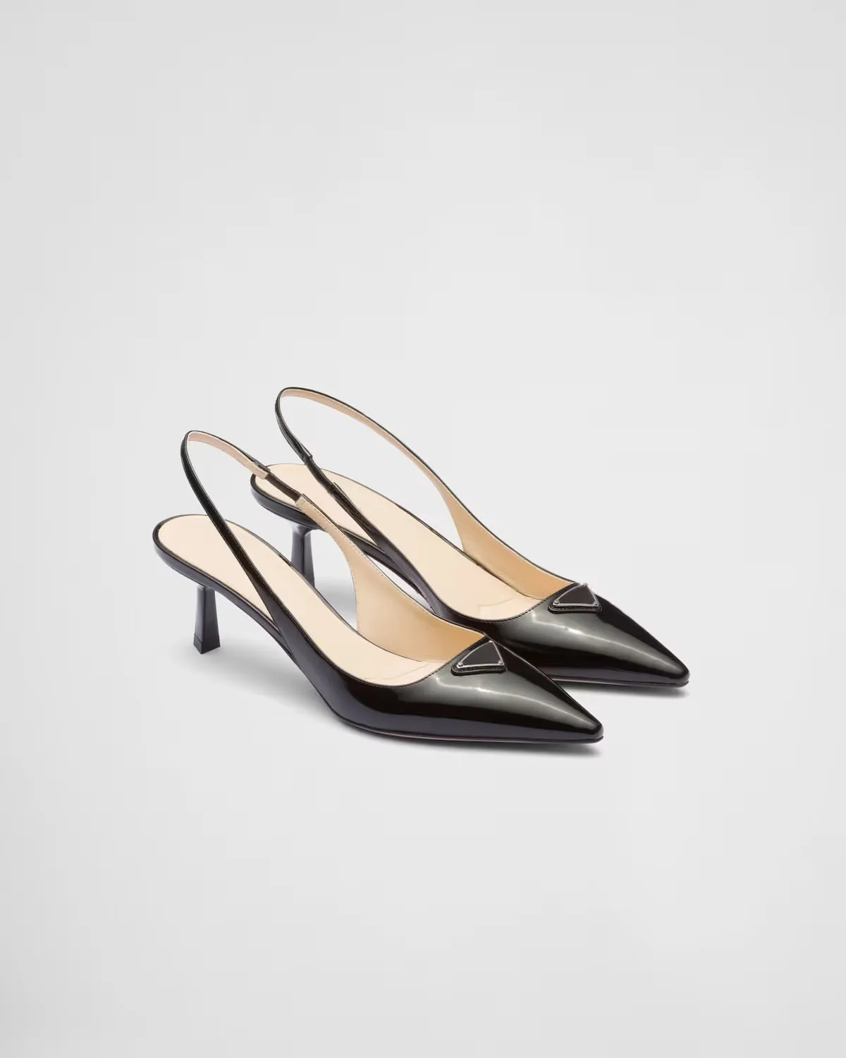 

Patent-leather Slingback Pumps 5.5 Cm Heel Metal Logo
