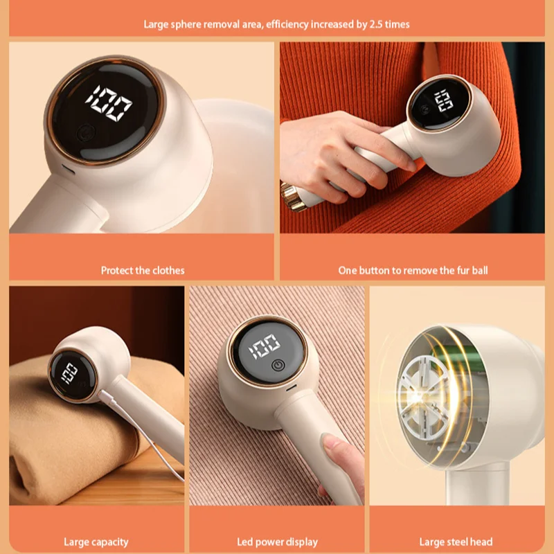 Xiaomi Lint Remover For Clothes Electric Pellet Fluff Sweater Fabric Shaver Sweater Ball Trimmers USB Rechargeable Home Supplies 6