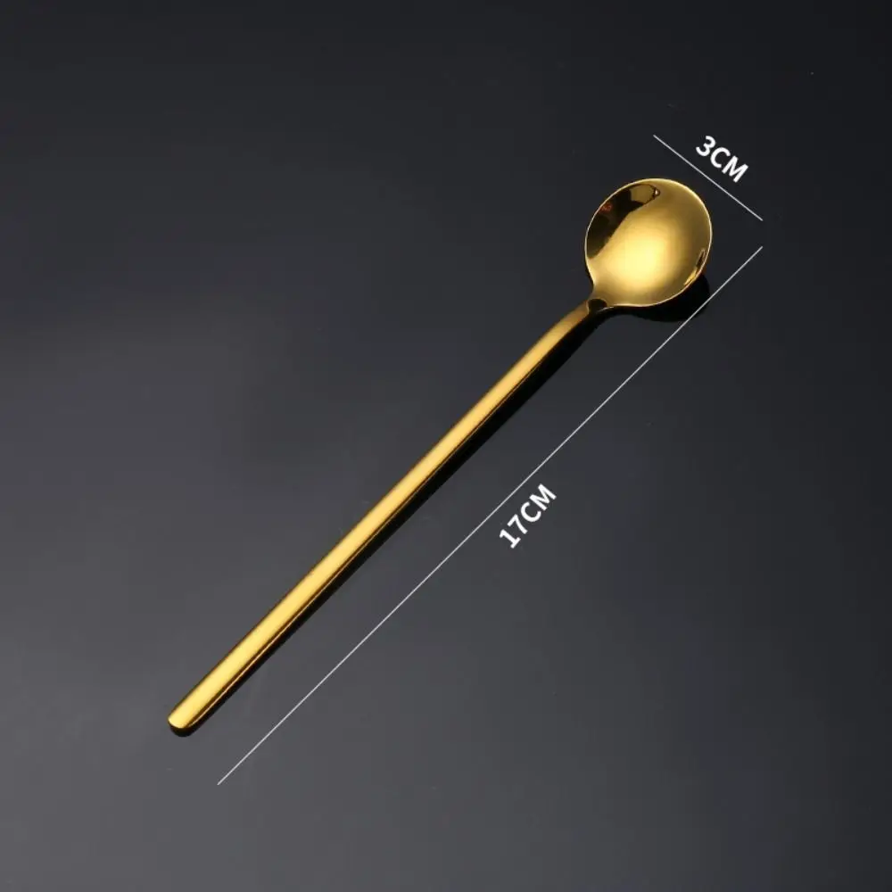 Description Picture 3 of itemStainless Steel Coffee SpoonTea Dessert Spoon Long Handle Stirring Spoon Juice Tea Spoon Ice Cream Scoop Tableware Kitchen Tools
