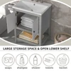 [VIDEO] 24" Grey Modern Sleek Bathroom Vanity Elegant Ceramic Sink With Solid Wood Frame Open Style Shelf (OLD SKU: JL000004AAE) 6