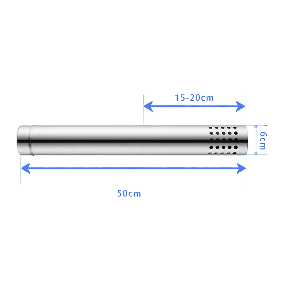 

Stove Pipe With Holes 50cm*6cm Flue Chimney Extension Tube Spark Arrestor For Log Wood Stove Home Stove Accessories