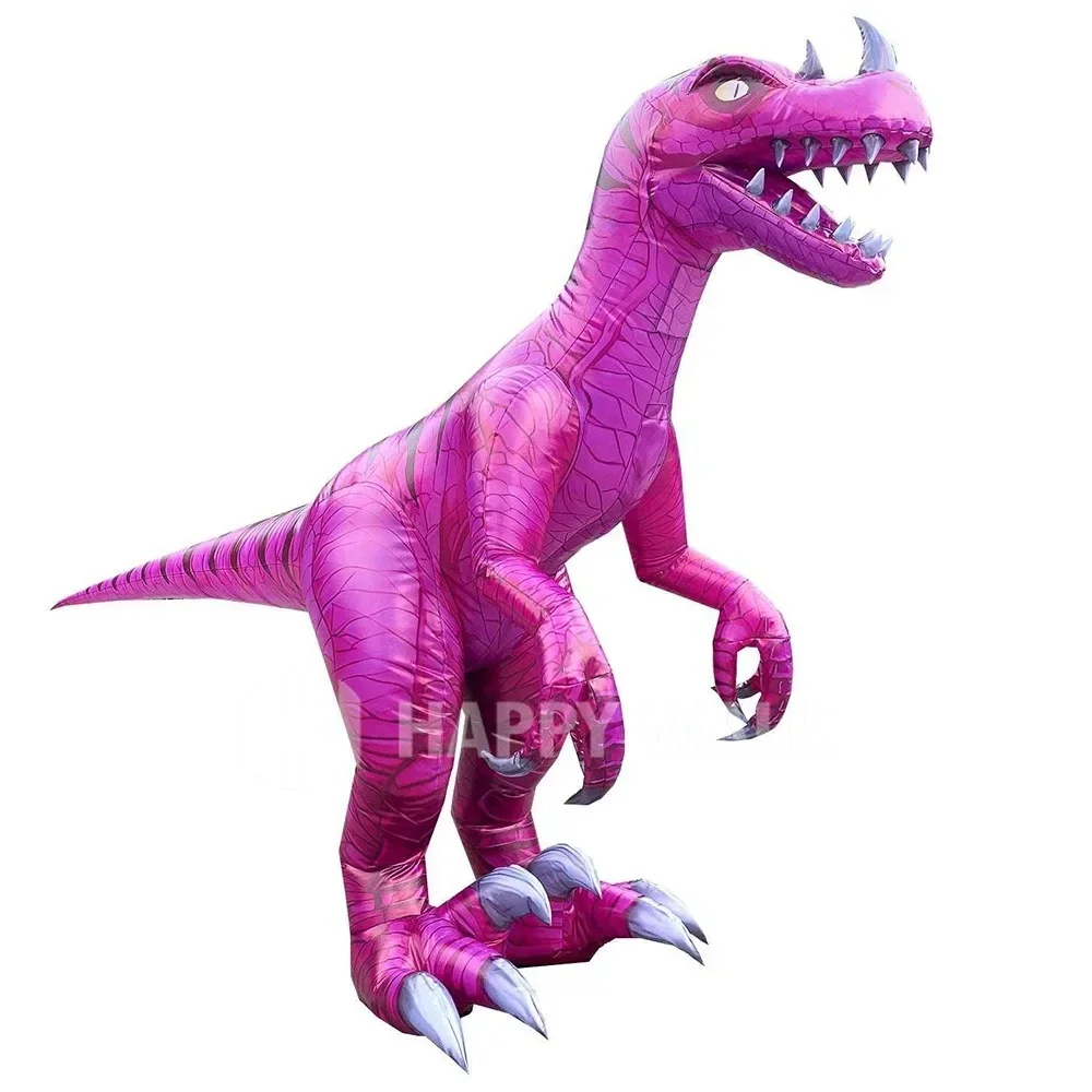 1.8m Inflatable Dinosaur Costume Realistic Raptor Dinosaur Costume Animal Cosplay for Halloween Party