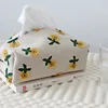 Daisy Tissue Box Living Room Home Coffee Table Paper Drawer New Chinese Napkin Box Set Embroidered Flowers Car Tissue Box 6