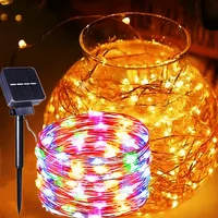 32m/22/12/7m Solar Led Light Outdoor Festoon Lamp Garden Outdoor Fairy Garland String Christmas Decor Lighting Strip Waterproof 1