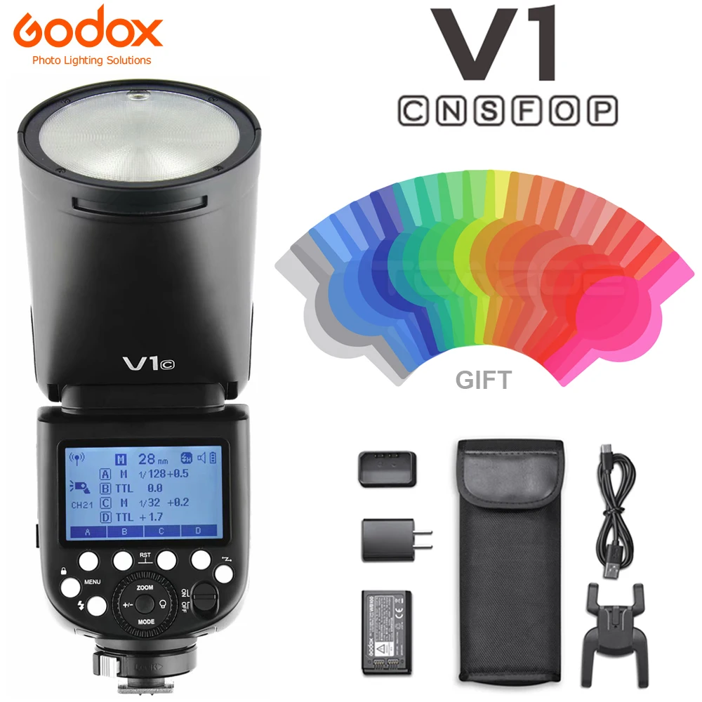 Flash Godox V1 Canon Godox V1 Battery Speedlite Flash Lithium