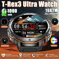 Nouveau militaire T-Rex3 1000mAh batterie SmartWatch hommes 10ATM étanche GPS boussole 1.73 pouces AMOLED écran appel sport montres intelligentes 1