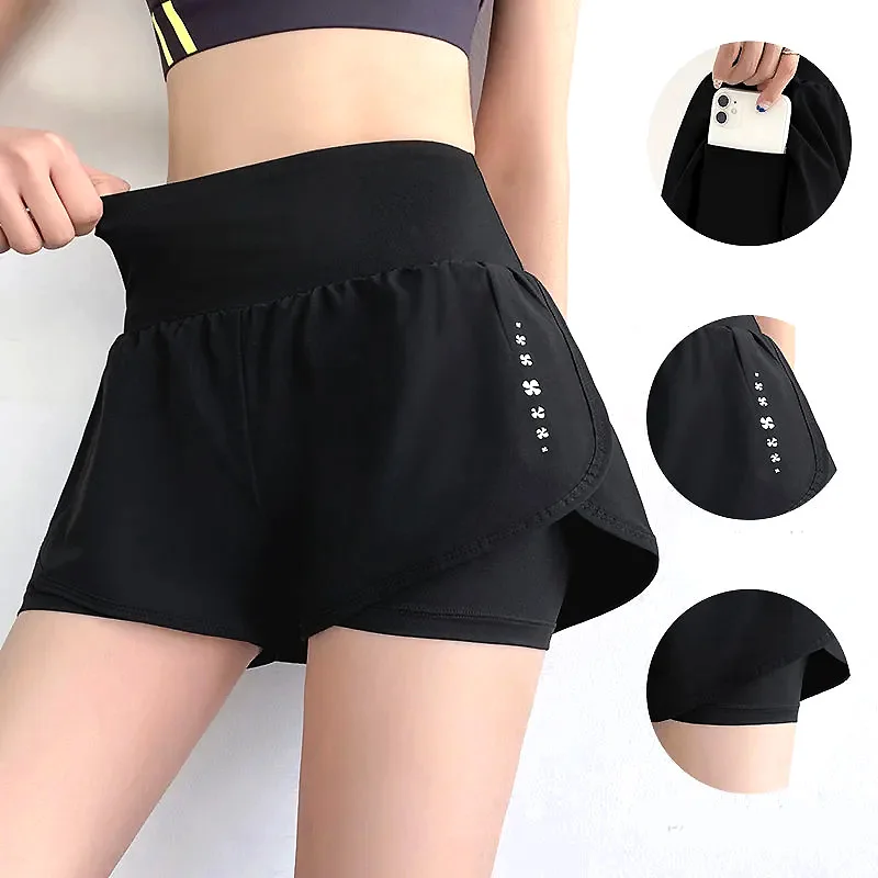 Tennis Shorts Women Pockets Skort Breathable High Waist Shorts Female Sport Yoga Running Sports Golf Solid Color Short