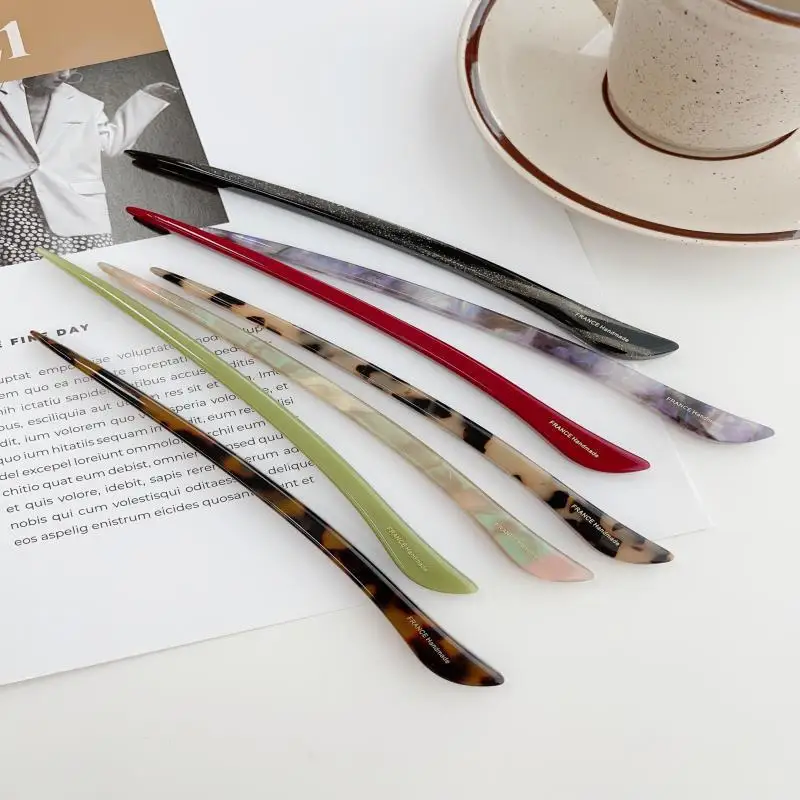 

Hair Stick Retro Coiled Hair Headdress Acetic Acid Hairpin Simple Modern Hairpin Daily Hair Accessories for Women