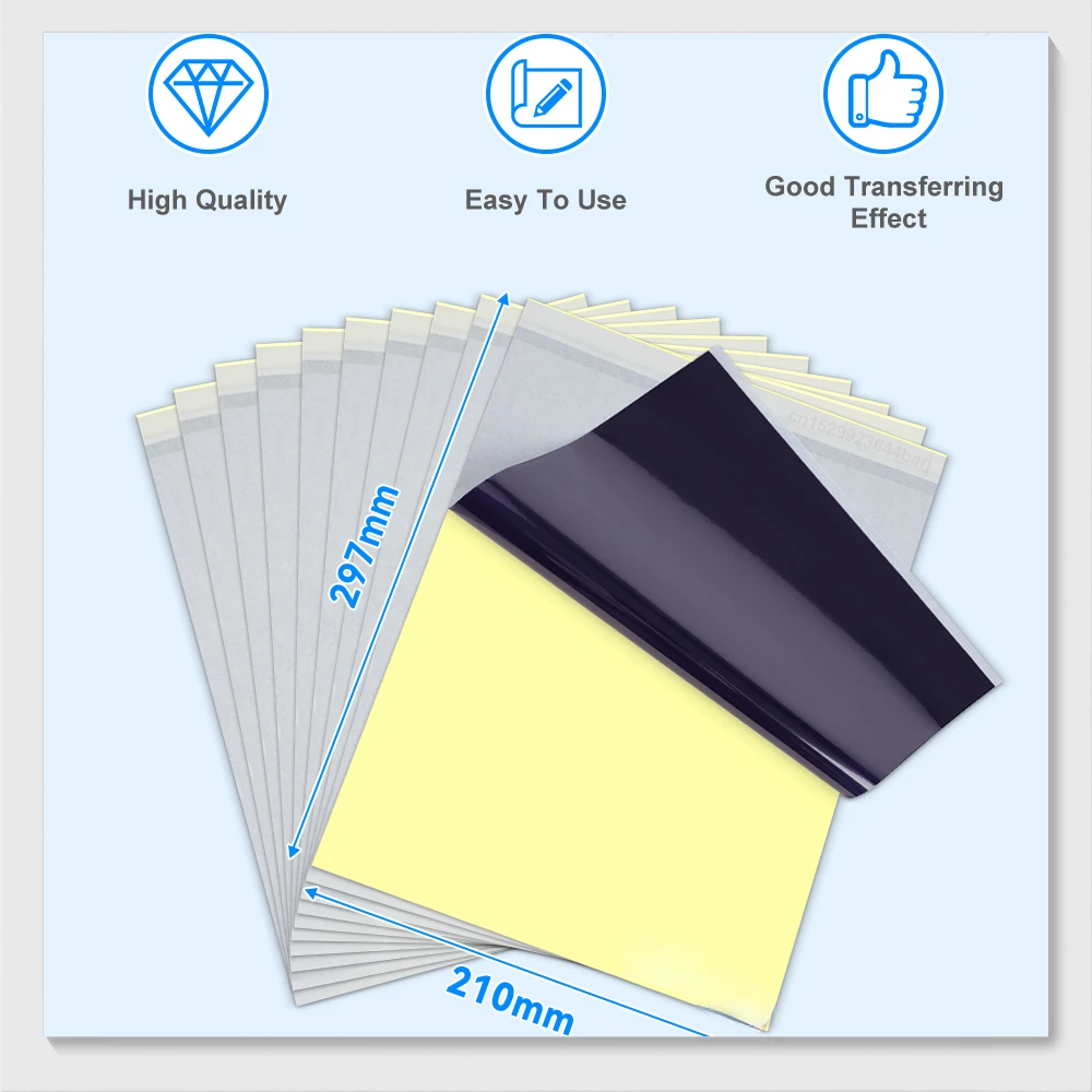 10Pcs A4 Tattoo Transfer Paper 4 Layers Carbon Thermal Stencil Tattoo Paper Copy Paper for Tattoo Transfer Machine Accessories