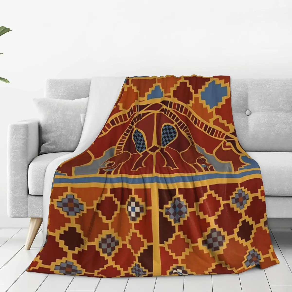 Imagining Sutton Hoo The Boars Blanket Flannel Multi-function Sofa Throw Blankets For Home Bedroom Outdoor Throws Bedspread 2