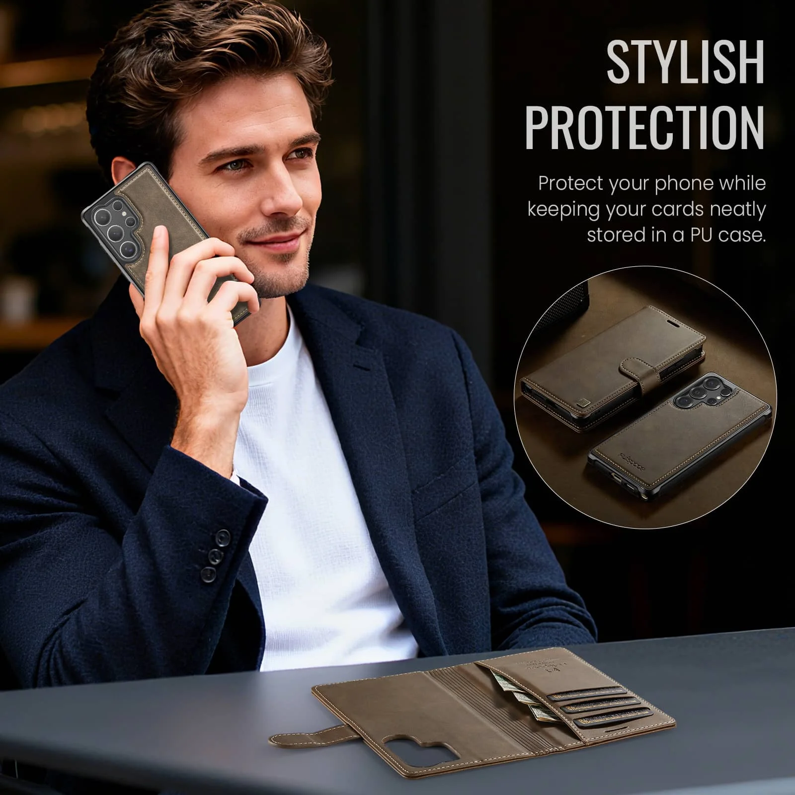 Premium Detachable Wallet Case | 2-in-1 Flip Folio with Card Holder, RFID Blocking, Kickstand & Shockproof Protection