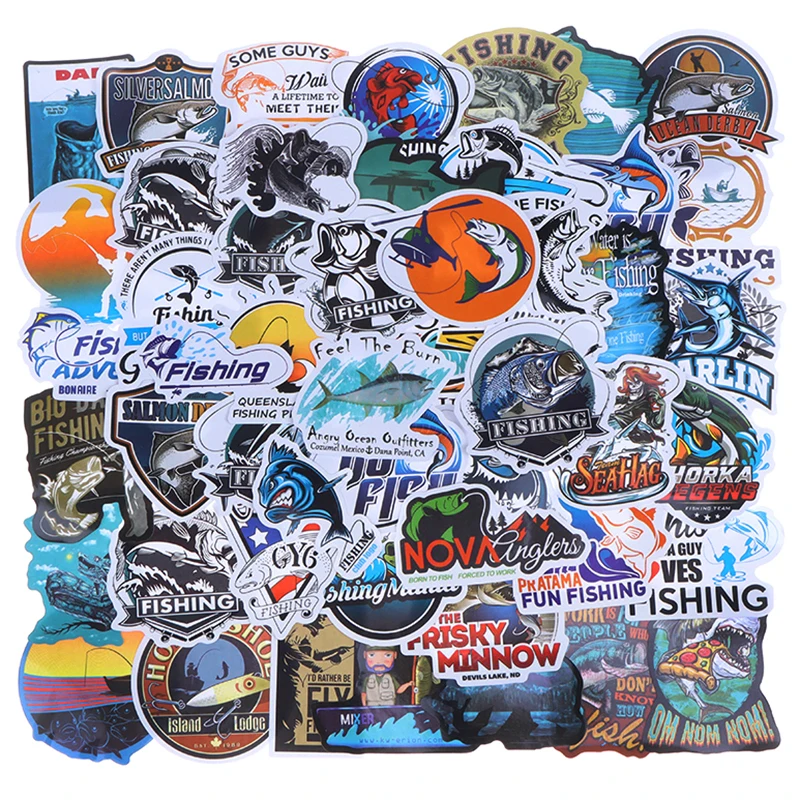 

Наклейки для телефона, ноутбука, скейтборда, автомобиля, холодильника, стеклянной коробки, бака, ведра, украшение «сделай сам», 50/100 шт., наклейки для рыбалки и рыбалки на открытом воздухе