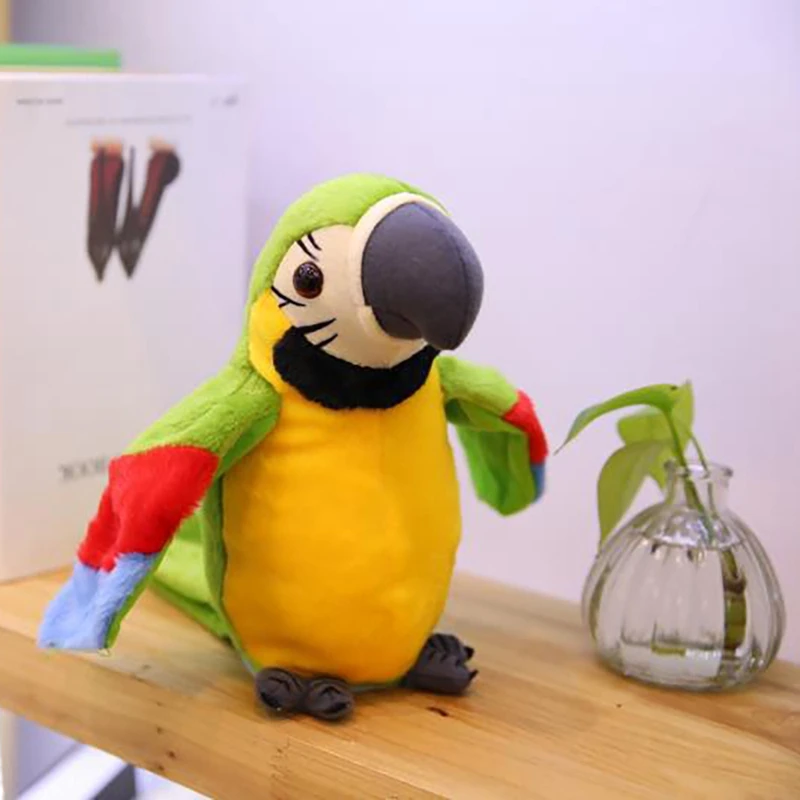 Talking Parrot Repeats What You Say Plush Animal Toy Electronic Parrot Toy Plush Toy Parrot Toys Best Gifts For Kids 6