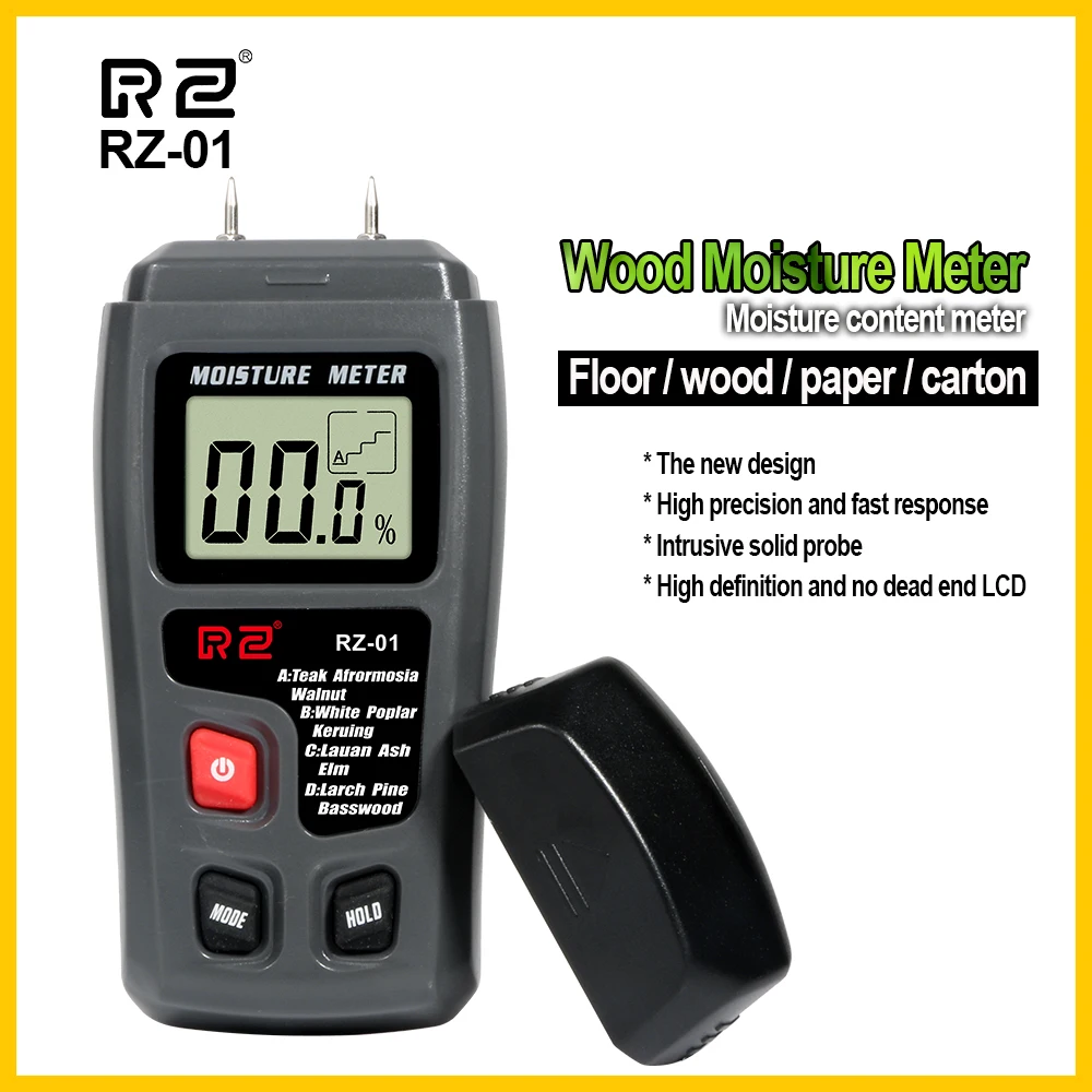 metric tape measure RZ Wood Moisture Meter Hygrometer Timber Damp Detector Tree Density Digital Wood Humidity Tester force measuring instruments Measurement & Analysis Tools