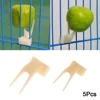 5Pcs Fruit Fork Parrot Pet Bird Plastic Food Holder Feeding on Cage for Hamster Rat 2 Size S/L Fruit Fork Parrot Fruit Fork 1