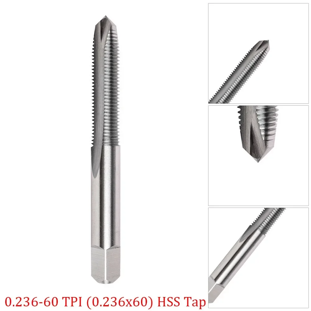 0.236-60 TPI 0.236x60 HSS Thread TPI Tap With Case 1911 Grip Bushings Valve Stem Thread Faucet Hand Tool Maintenance Repair Work