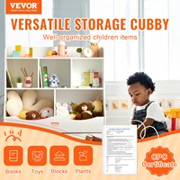 VEVOR Kid Storage Cubby Toy Storage Organizer with Bookshelf Children Book Toy Shelf for Kids Room Playroom Kindergarten Nursery 2