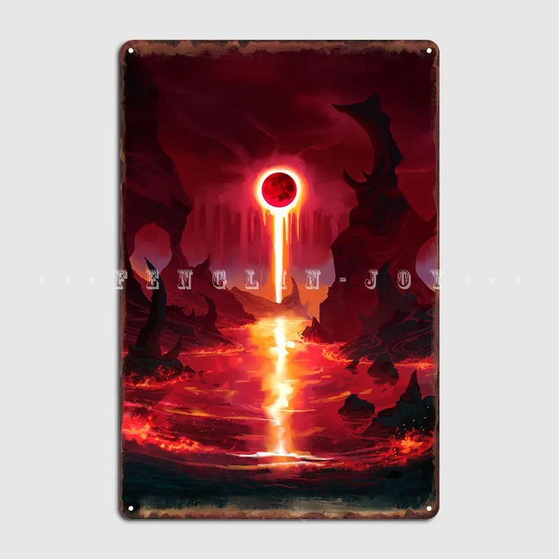 

Кровавая луна металлический знак Настенный декор паб гараж печать на стене роспись оловянный знак плакат