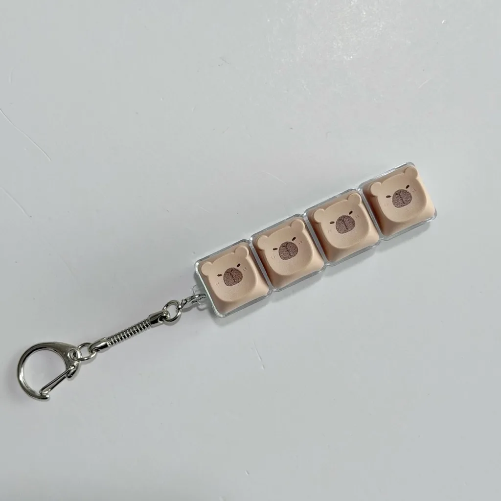 Colorful LED Light 4-Key Clicker Keychain - Stress Relief Portable Keyring Pendant