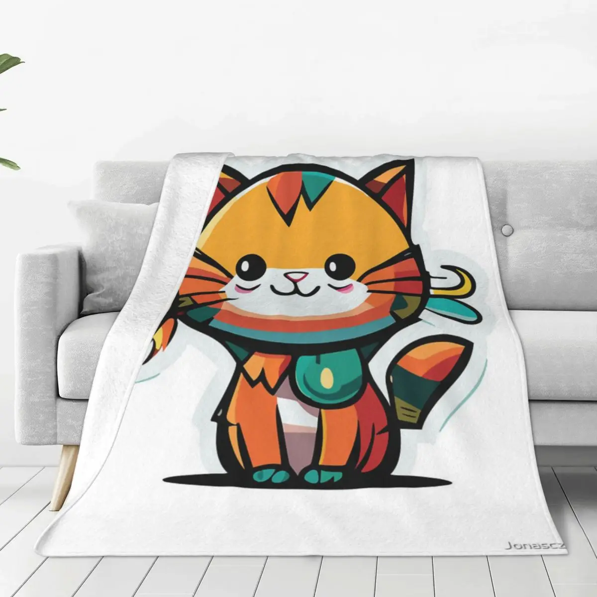 Happy Orange Baby Cat Coperta Copriletto Sul Letto Anime Soft Bed Coperta King Size