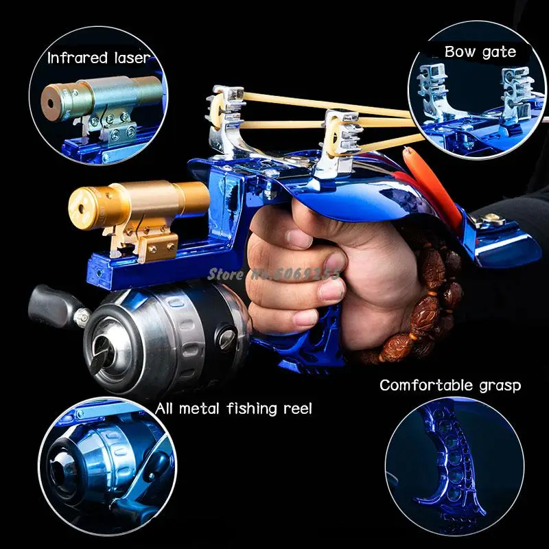 Description Picture 3 of itemNew Powerful Fishing Slingshot Set Shooting Catapult Hunting Outdoor Launcher or Fishing Hunting Precision Shooting Fish Tool